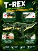 T-Rex Dinosaur Toy for Kids | Roaring & Light-Up Dinosaur with Button-Activated Sound and Flashing Lights | Realistic Prehistoric Action Toy - Image 4